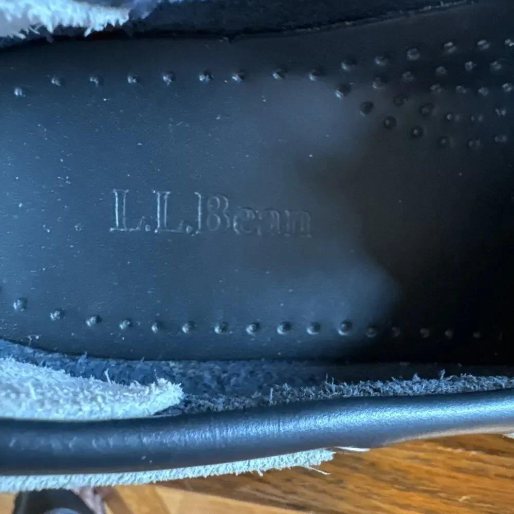 LL Bean Navy Blue Leather Boat Shoes Women's 8.5 Moccasin Deck Loafers